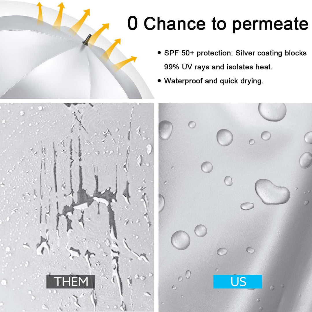 G4Free 54/62 Zoll Golfschirm Regenschirme Silberbeschichtet Sonnenschutz Grosse Winddicht Wasserdich