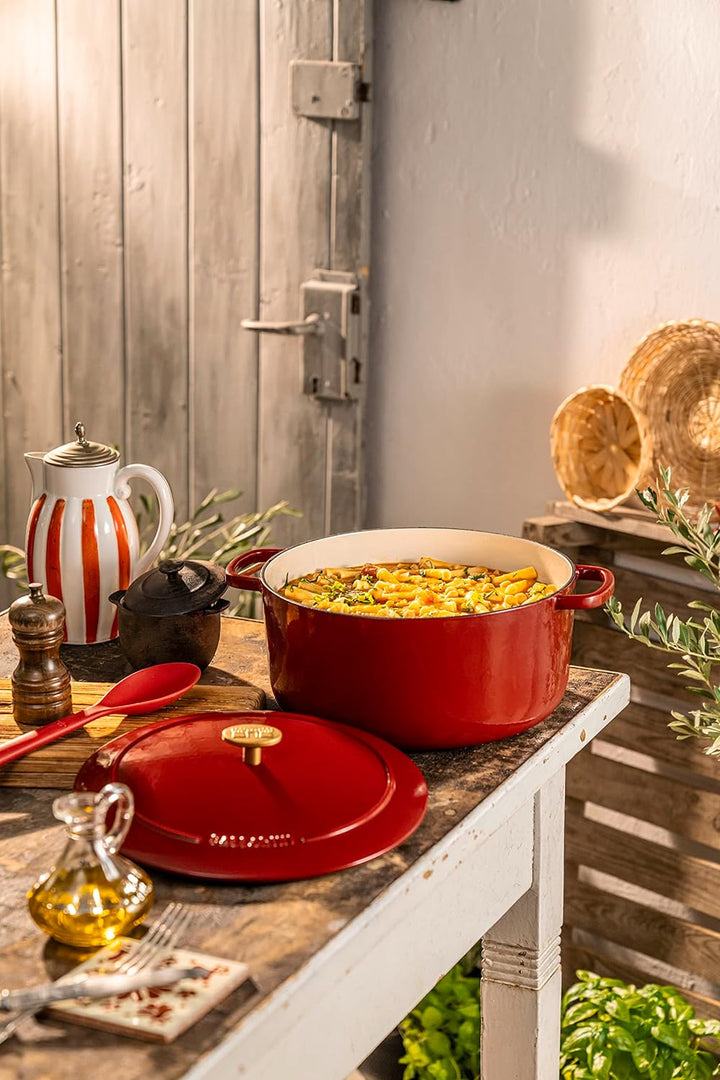 BALLARINI Bellamonte Auflaufform Bräter Dutch Oven Emailliertes Gusseisen Rund 20 cm 2,5 L Rot rot 2