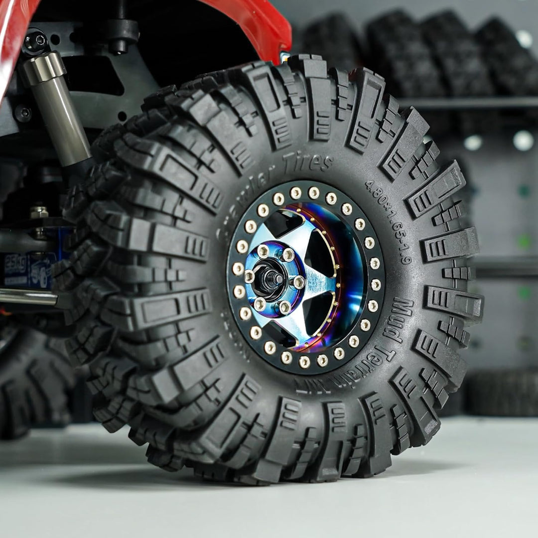 INJORA 1.9" Beadlock Felge - 143g Super Heavy Messing & Aluminium Deep Dish Felge für 1/10 RC Crawle