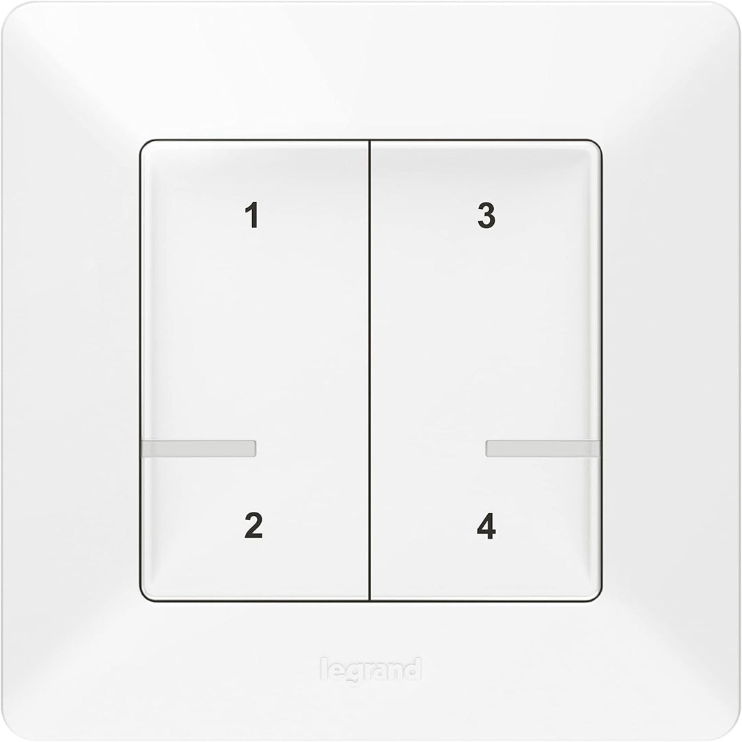 LEGRAND, Valena Life with Netatmo Szenenschalter mit 4 Tasten, Funksteuerung, lokale Steuerung oder