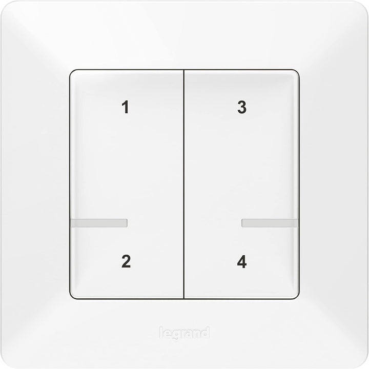 LEGRAND, Valena Life with Netatmo Szenenschalter mit 4 Tasten, Funksteuerung, lokale Steuerung oder