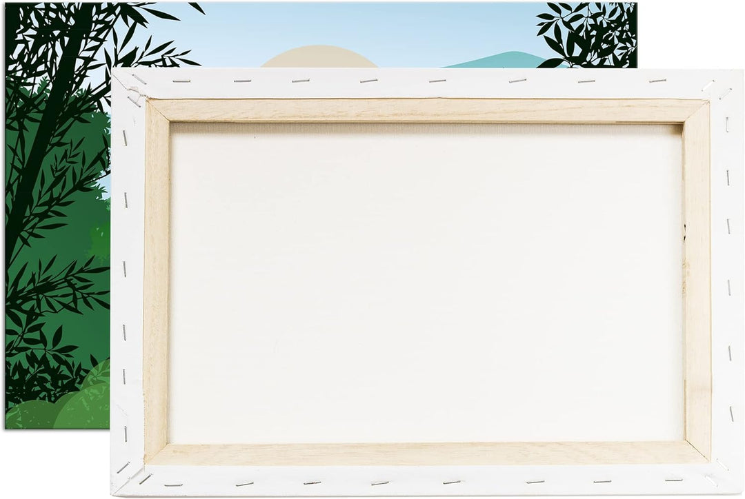 deyoli Meditation im Grünen Format: 80x60 als Leinwandbild, Motiv fertig gerahmt auf Echtholzrahmen,