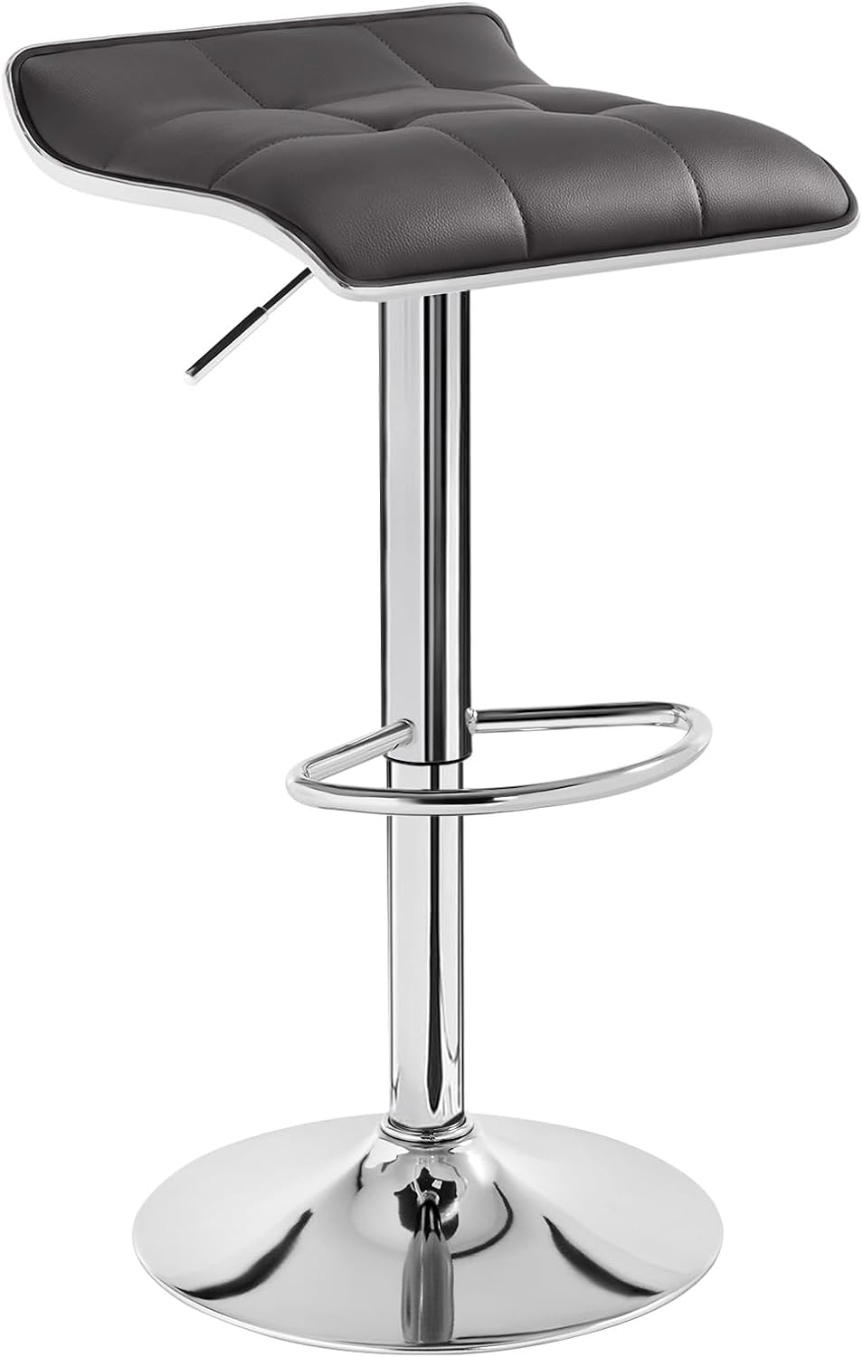 WOLTU BH28gr-1 1X Barhocker 1er Set Barstuhl Tresenhocker, aus hochwertigem Kunstleder, verchromter