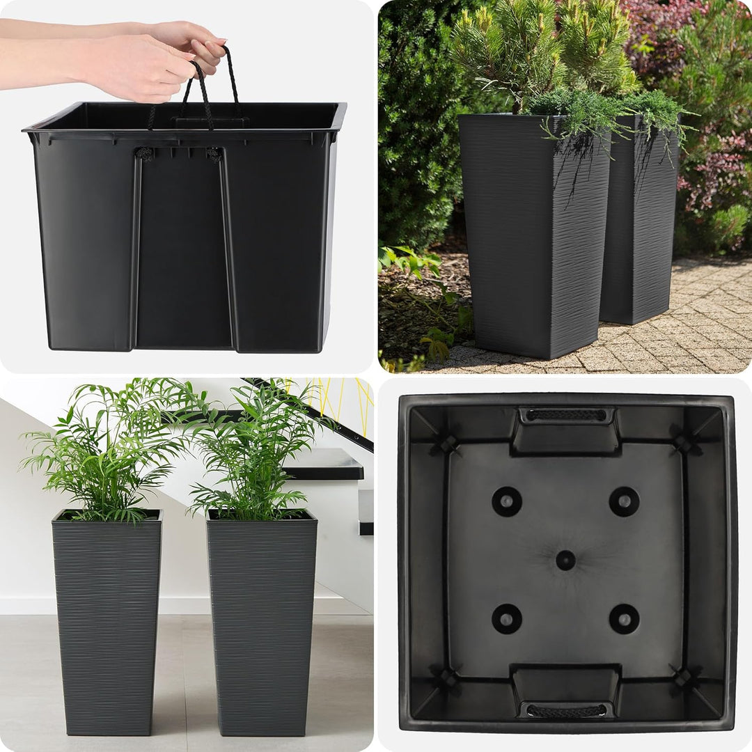 KADAX Blumentopf, Blumenkübel aus Kunststoff, Pflanzkübel für Blumen, Innen- und Aussenbereich, Gart