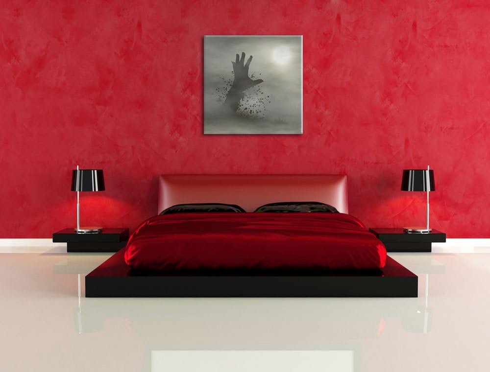 Pixxprint Zombie Erwachen, Format: 70x70 auf Leinwand, XXL riesige Bilder fertig gerahmt mit Keilrah