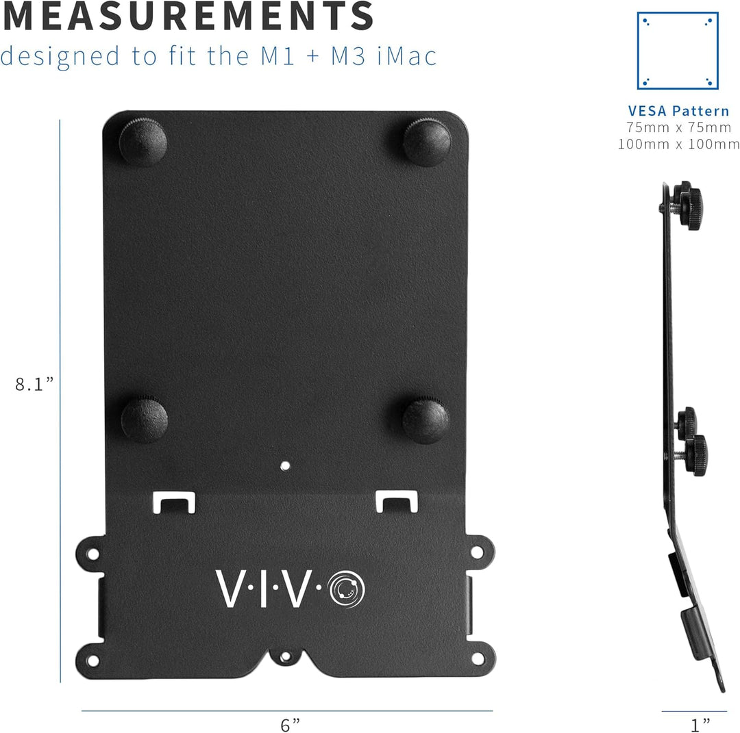 VIVO VESA-Adapterplatten-Halterungs-Kit für M1 iMac-Serie, VESA bis 100 x 100, Schwarz, Mount-MACM1