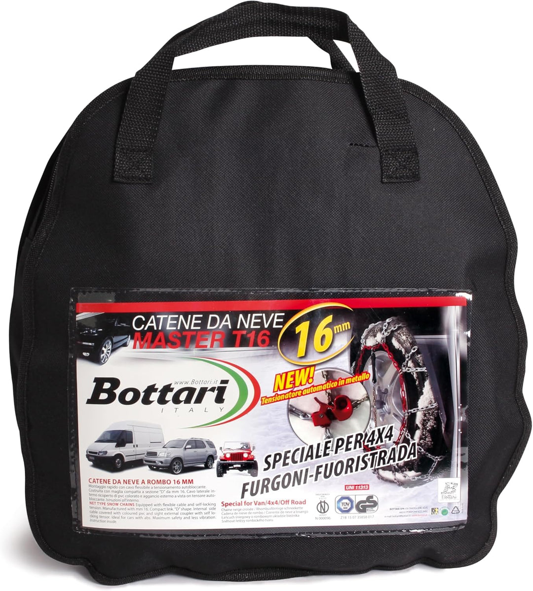 Bottari 68012: Schneeketten "Master", 16 mm, Grösse 265, ÖNORM, für SUVs, busse, transporter und woh