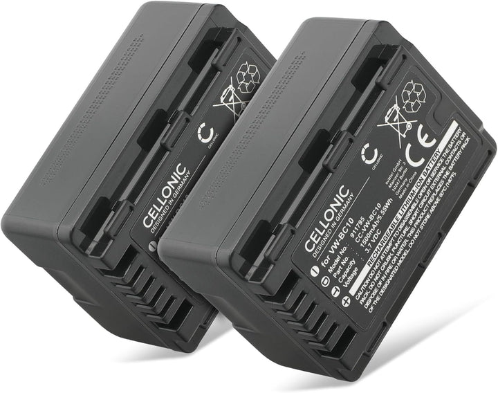 subtel 2X VW-VBK180 VBK360 VW-VBL090 Akku kompatibel mit Panasonic V100 HC-VX878 HDC-SD90 SD40 SD60