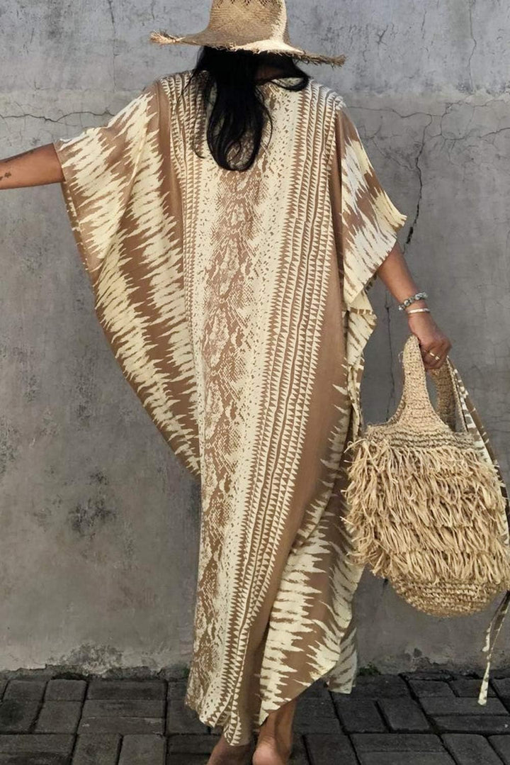 YouKD Sommer Blumen Long Kaftan Bohemian Loungewear Beach Badeanzug Vertuschen Maxi Robe für Frauen