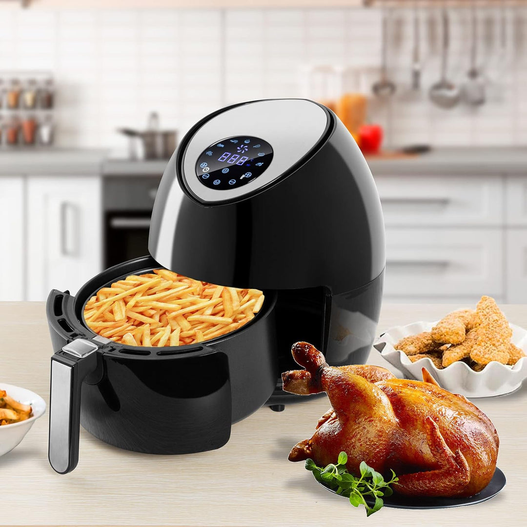Heissluftfritteuse, Uten 4,5L Fritteuse Airfryer XL Aerofryer mit Digitalem Display, 7 Programms, To