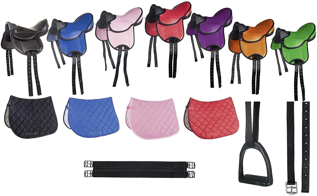 Shettysattel-Set BEGINNER HKM orange 12", Orange
