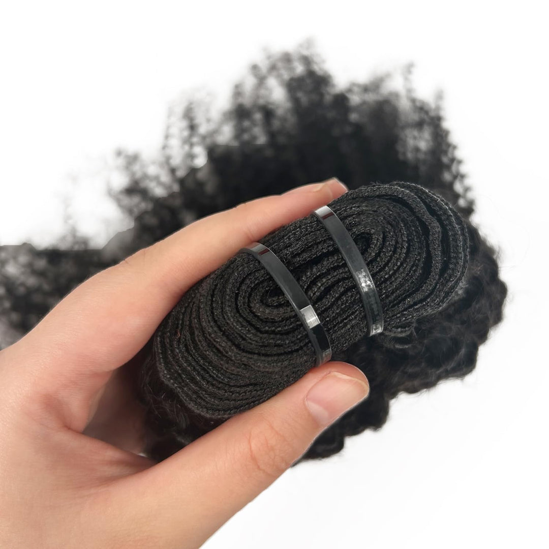 feibin Brasilianisches Afro-Echthaar, gewebt, Echthaar, lockig, 25,4 cm, Afro, Kinky, Curly Remy, Ec