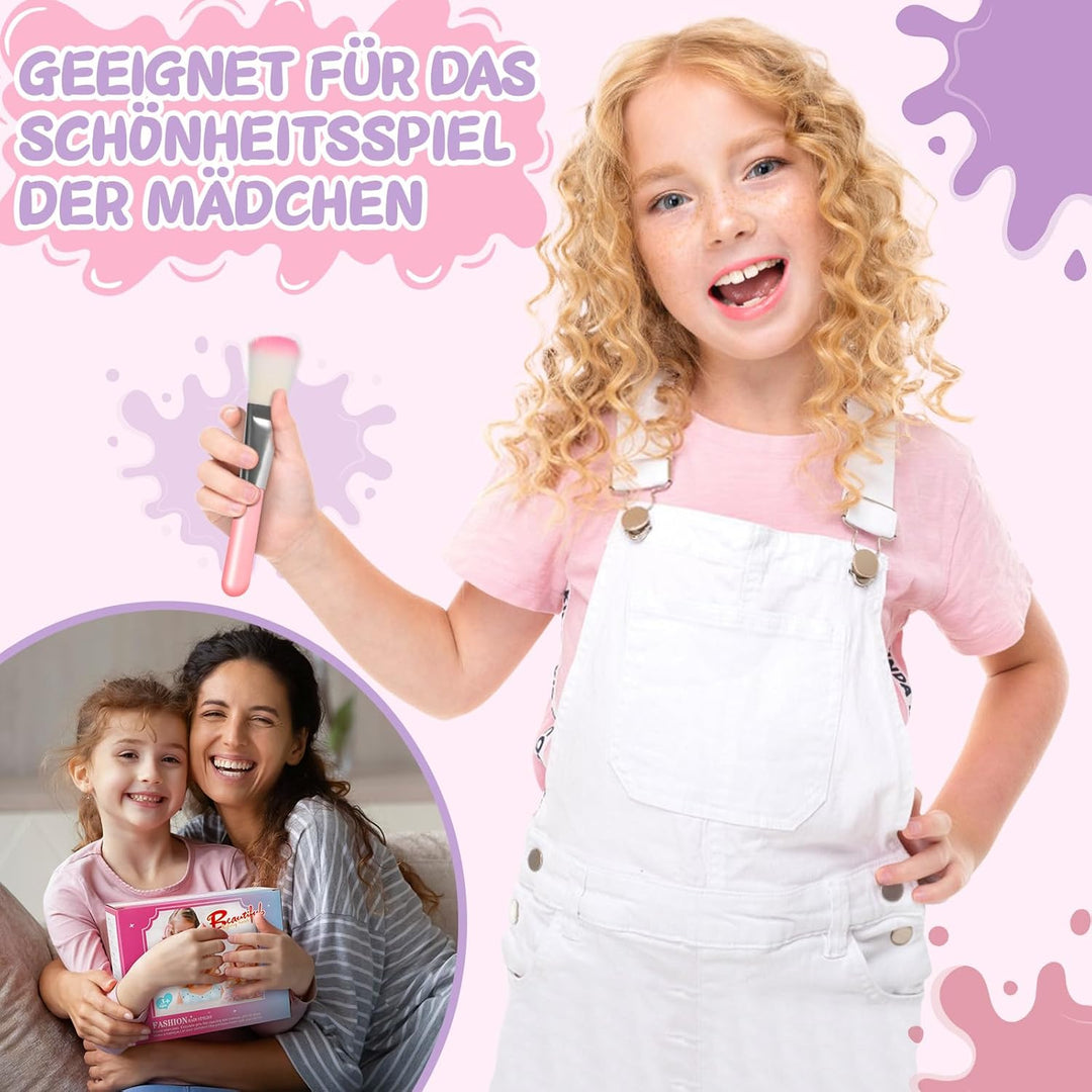 BuzzoXerex Frisierkopf Kinder Set, 58 Stück Schminkkopf für Mädchen Waschbar, Puppenkopf Zum Frisier