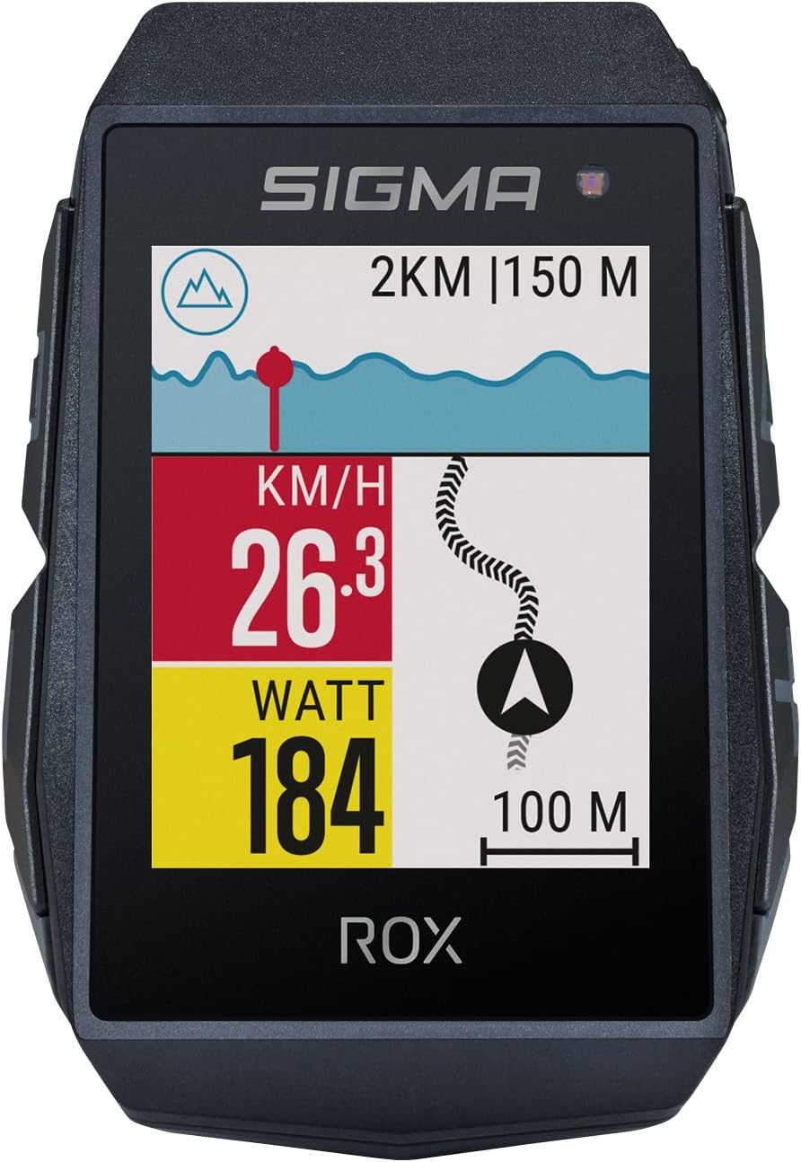 SIGMA SPORT ROX 11.1 EVO Black Sensor Set | Fahrradcomputer kabellos GPS & Navigation inkl. Geschwin