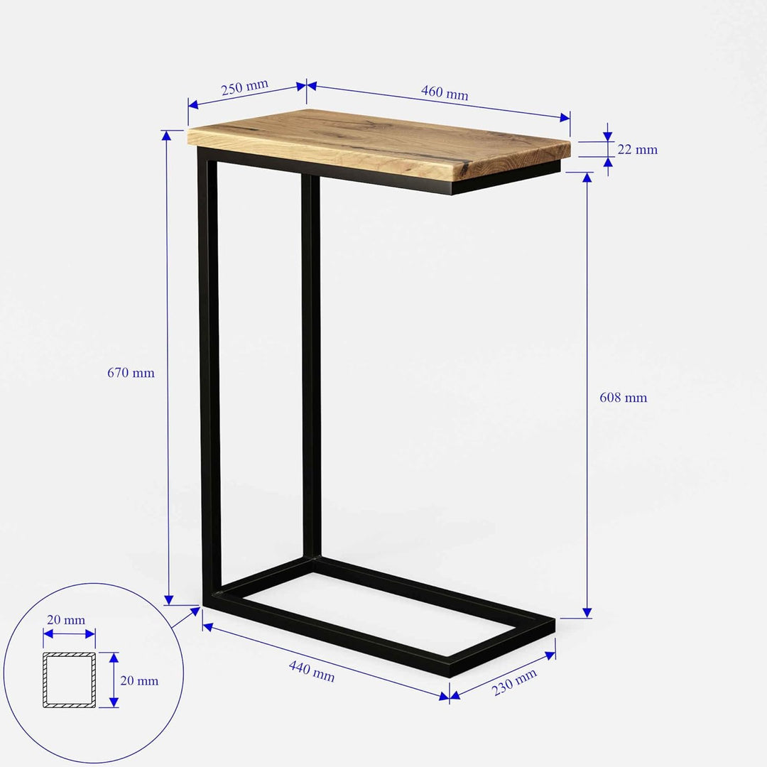 BestLoft® Beistelltisch San Jose Laptoptisch Sofatisch Betttisch Couchtisch (Gestell schwarz+Platte