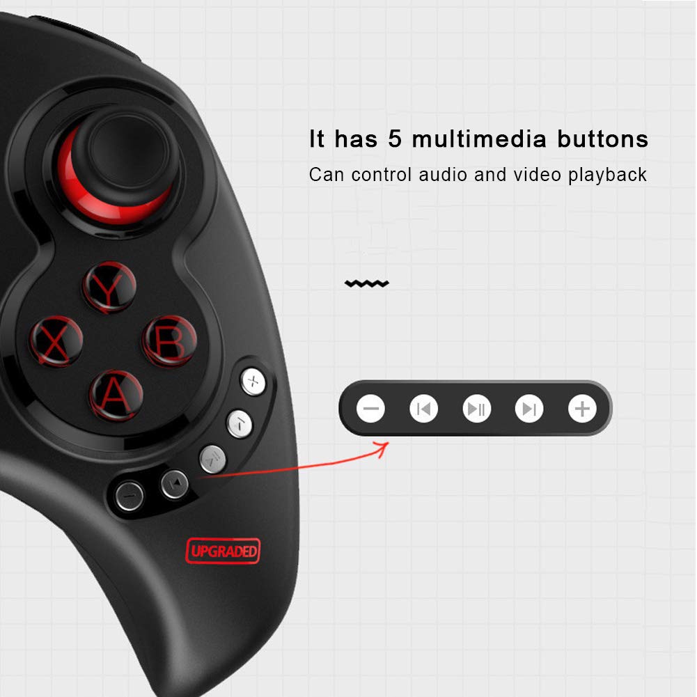 Spielgriff, ABS Flexible 5 Multimediatasten, Bluetooth 4.0 Drahtlose Übertragung, Gamepad-Controller