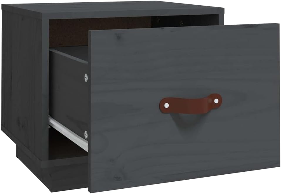 FIRBNUS Bedside Table Nachtkonsole Beistelltisch mit Stauraum Night Stand Nachttisch Grau 40x34x35 c