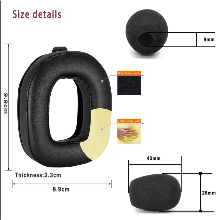 Yaowanguan A40 TR Ohrpolster für Astro Gaming A40 TR Kabelgebundenes Gaming-Headset Stirnbänder Mikr