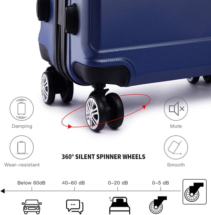 KONO Kofferset 2 Teilig Koffer Trolleys Gepäcksets, 55cm Handgepäck Koffer und 65cm Mittelgross Koff