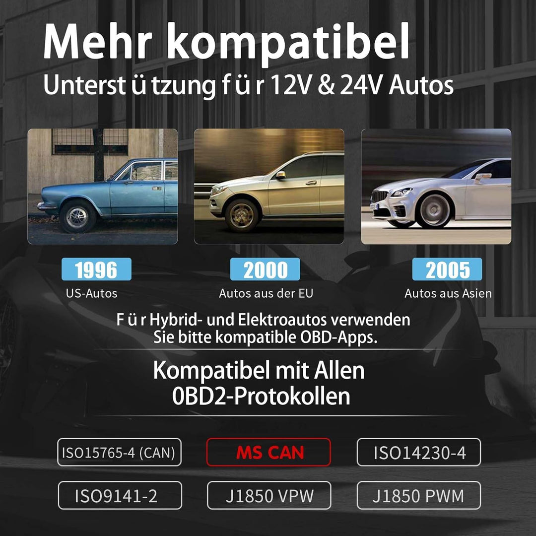 Vgate vLinker FS Bluetooth OBD2 Diagnostic Device OBD2 Bluetooth Adapter for iOS Android & Windows