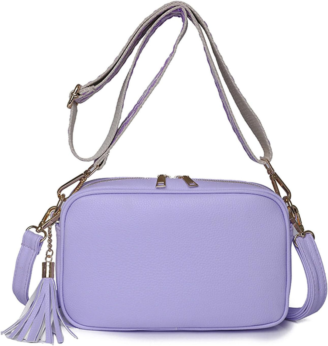 FANDARE Damen Handy Umhängetasche PU Leder Damen Handytasche zum Umhängen Schultertasche mit Zwei Sc