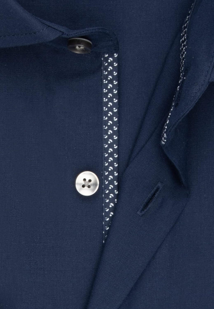 Seidensticker Herren Men Slim Patch Longsleeve Cotton Hemd 36 Dunkelblau(665477), 36 Dunkelblau(6654