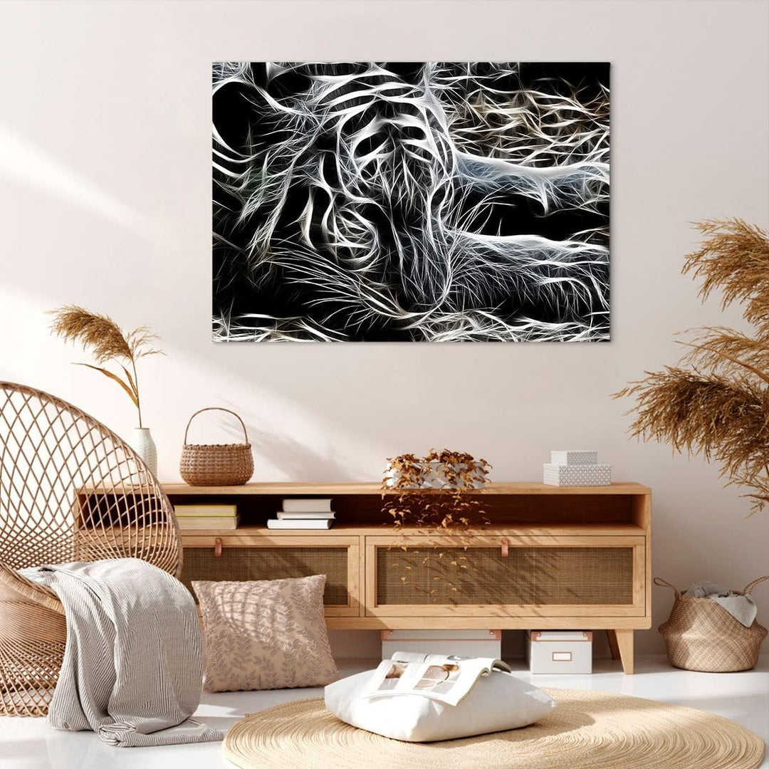 Bilder auf Leinwand 100x70cm Leinwandbild mit Rahmen Abstraktion modern Gross Wanddeko Bild Schlafzi