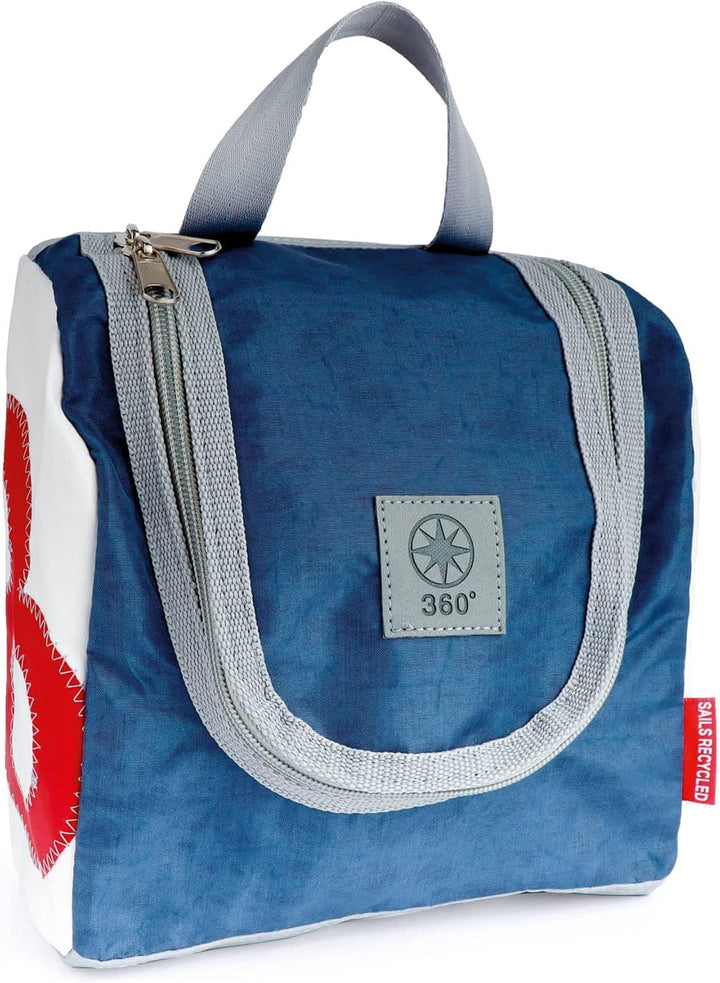 360° Kulturtasche Kulturbeutel Matrose XL weiss-blau Zahl rot