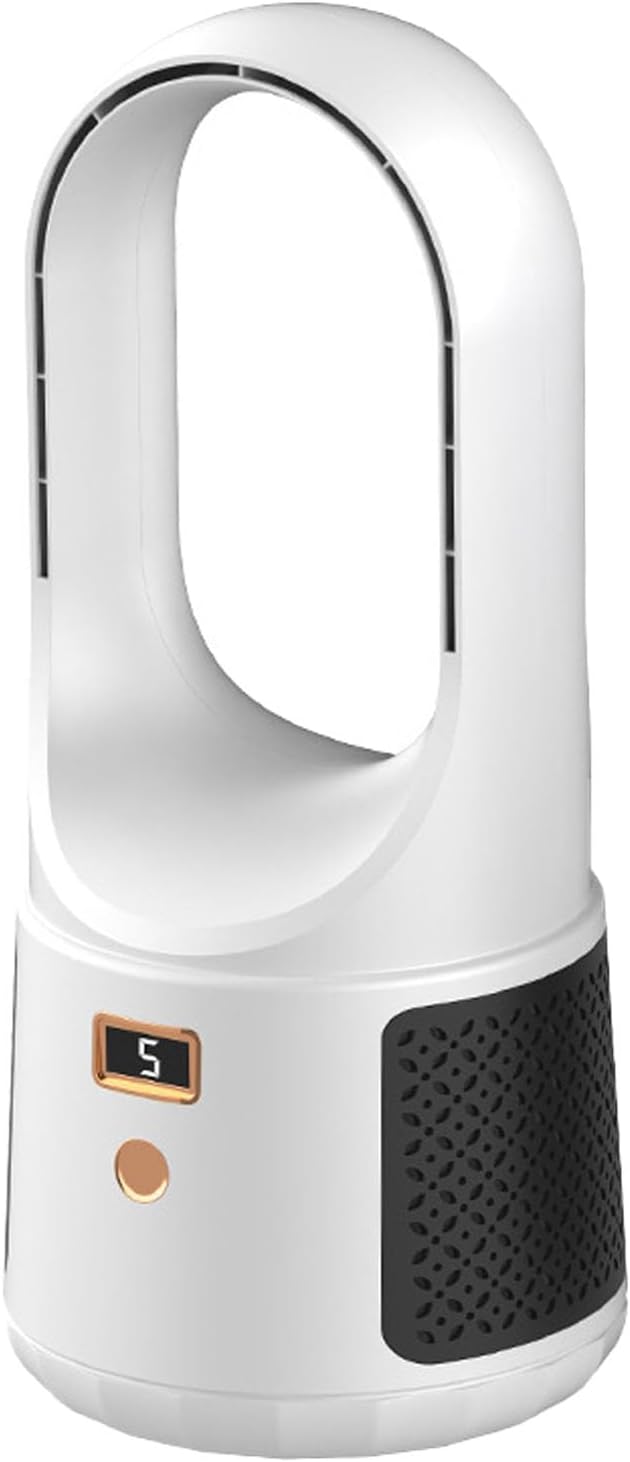 Srliya Turmventilator, Flügellos, 6-Gang-Modus, USB-Aufladung, LED-Anzeige, Geräuscharmer Tischventi