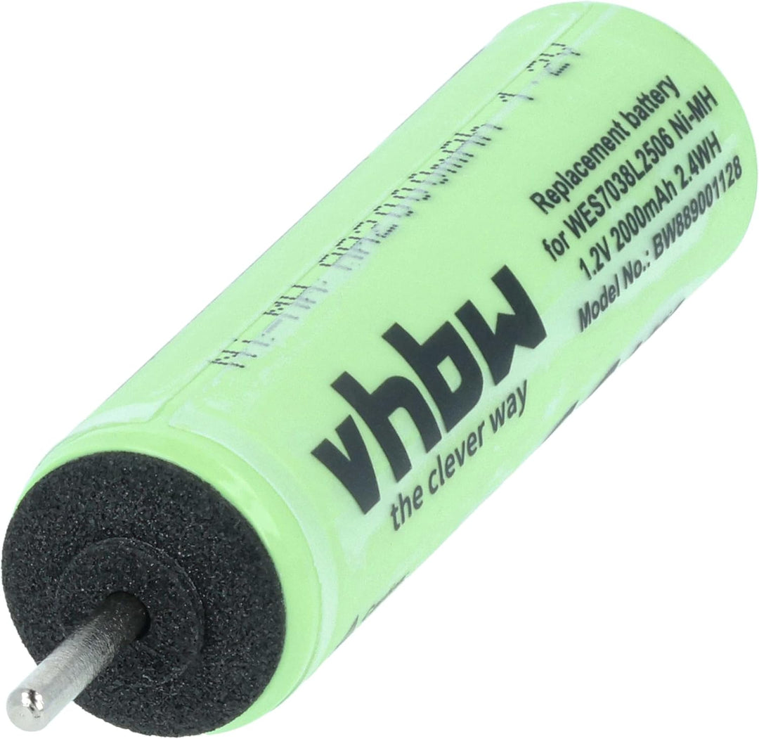 vhbw 2X Akku kompatibel mit Panasonic W835, EW1211w, W805, W845 Rasierer (2000 mAh, 1,2 V, NiMH)