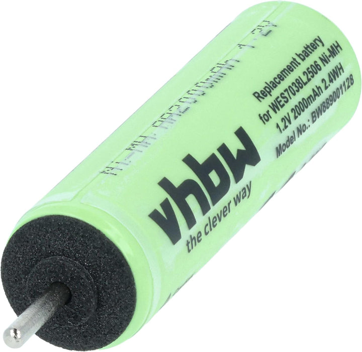 vhbw 2X Akku kompatibel mit Panasonic W835, EW1211w, W805, W845 Rasierer (2000 mAh, 1,2 V, NiMH)