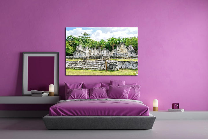 deyoli Ruine eines Tempels in Mexiko Format: 100x70 als Leinwand, Motiv fertig gerahmt auf Echtholzr