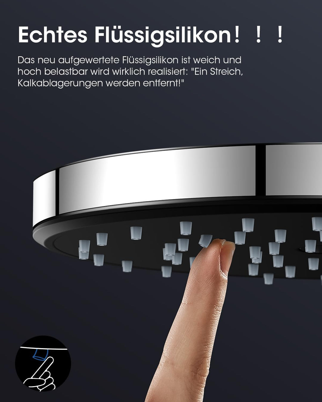 FASDUNT Duschkopf 5Strahlarten mit ๐ฎM Premium Schlauch