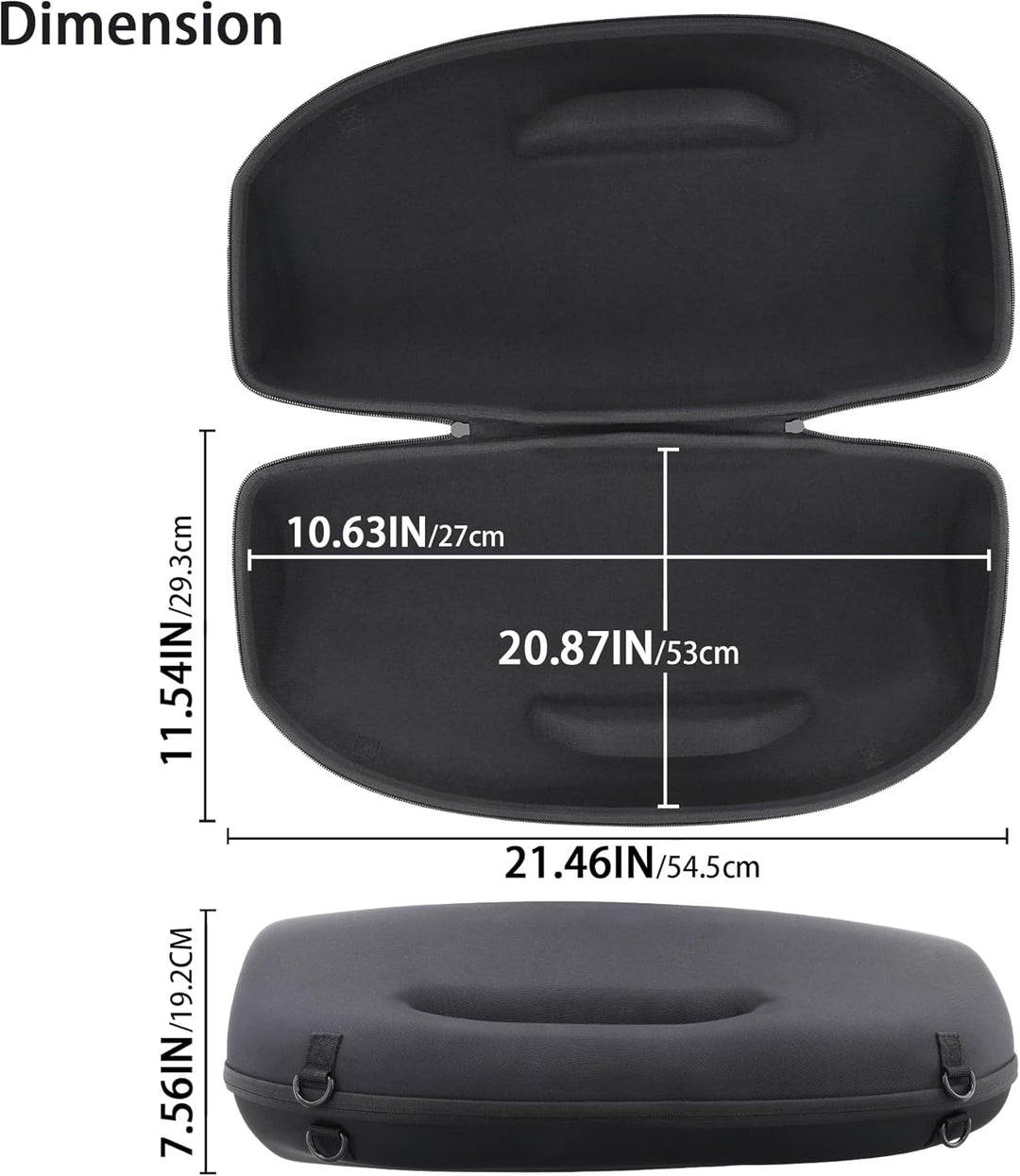 co2CREA Hart Tragetasche mit Mini Zubehörtasche und Schultergurt Für JBL Boombox 3 /Boombox 3 WiFi/B