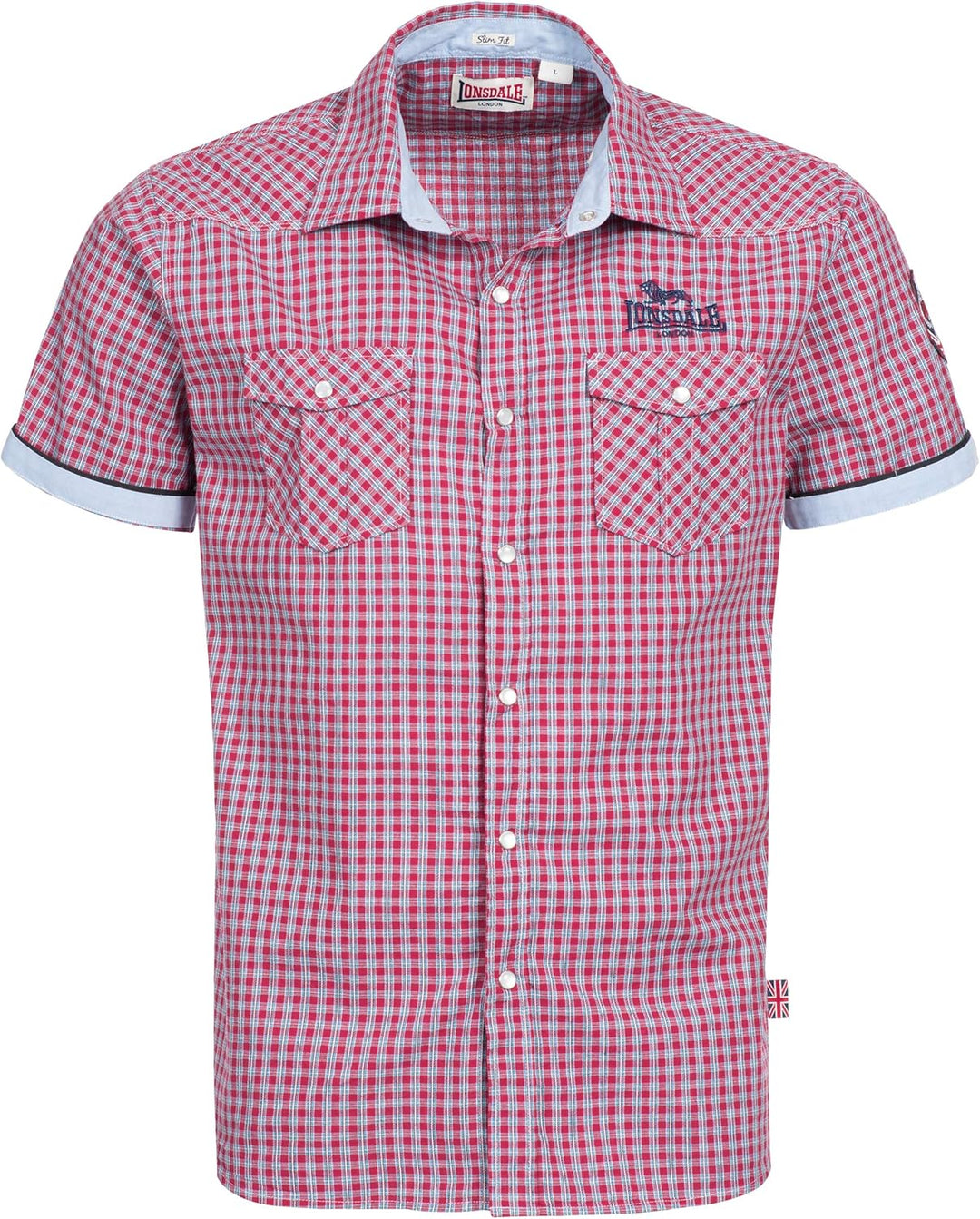 Lonsdale Berny Hemd Kurzarmhemd L Red/Blue/White, L Red/Blue/White