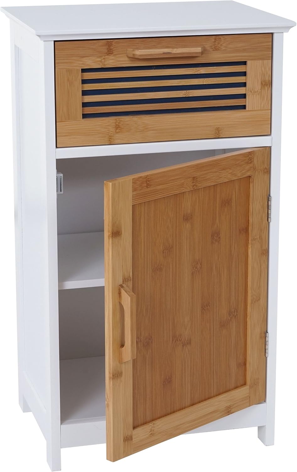 Mendler Kommode HWC-A85, Badezimmerkommode Badschrank Bambus, 71x40x31cm weiss