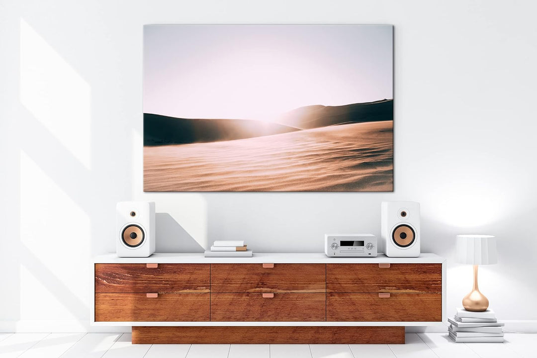 deyoli Sandwüsten Format: 80x60 als Leinwand, Motiv fertig gerahmt auf Echtholzrahmen, Hochwertiger