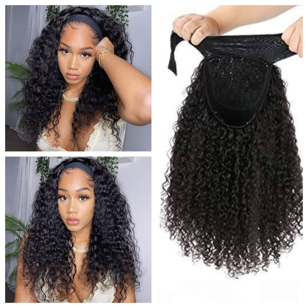 Stirnband Perücke Human Hair Deep Curly Stirnband Perücken Human Hair Leimlose für schwarze Frauen15