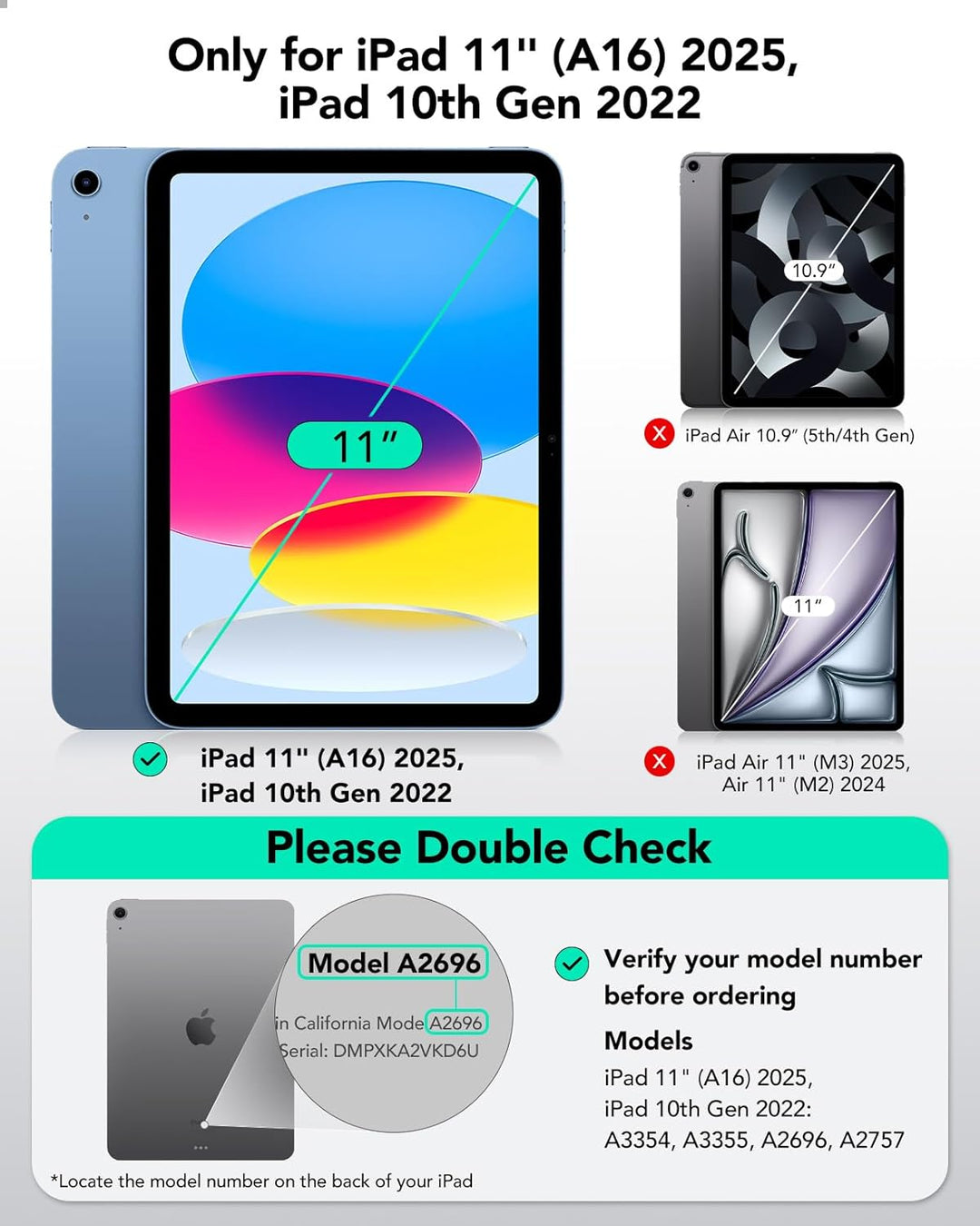 ESR Hülle für iPad 10 Generation hülle 2022 magnetische, iPad 10 Case, Praktische Magnetbefestigung,