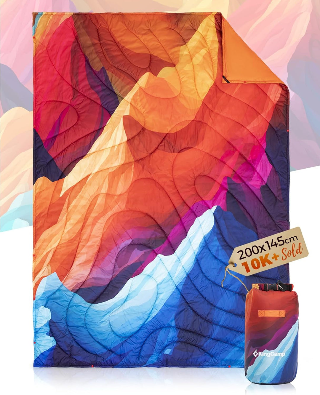 KingCamp Reisedecke Ultraleicht, Outdoor-Campingdecke Warme Wasserabweisend, Kompaktes kleines Packm