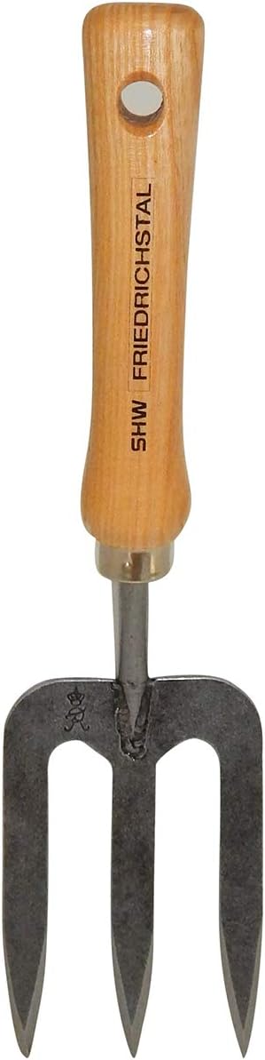 SHW-FIRE Handgeschmiedete Handgabel mit Eschenholzgriff - Ideal für wurzelschonende An- und Umpflanz