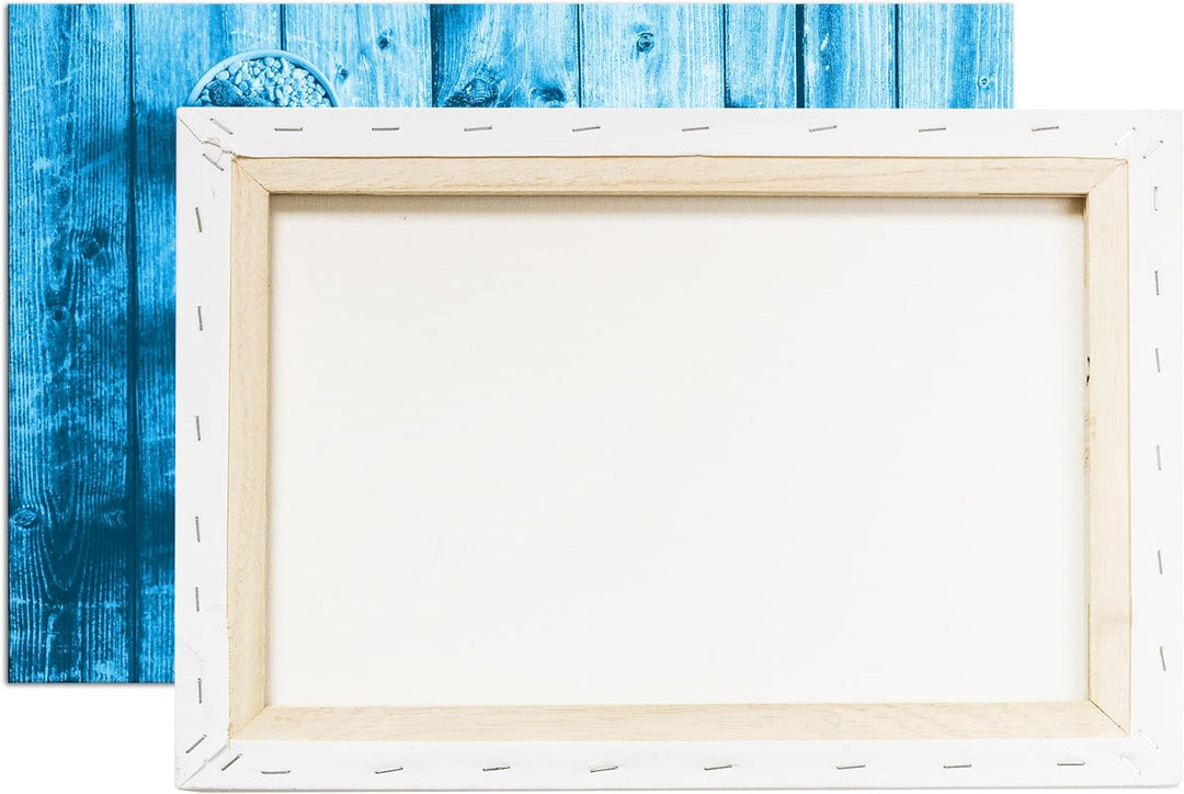 deyoli winzige Kakteen Format: 100x70 Effekt: Monocrome Blau als Leinwand, Motiv fertig gerahmt auf