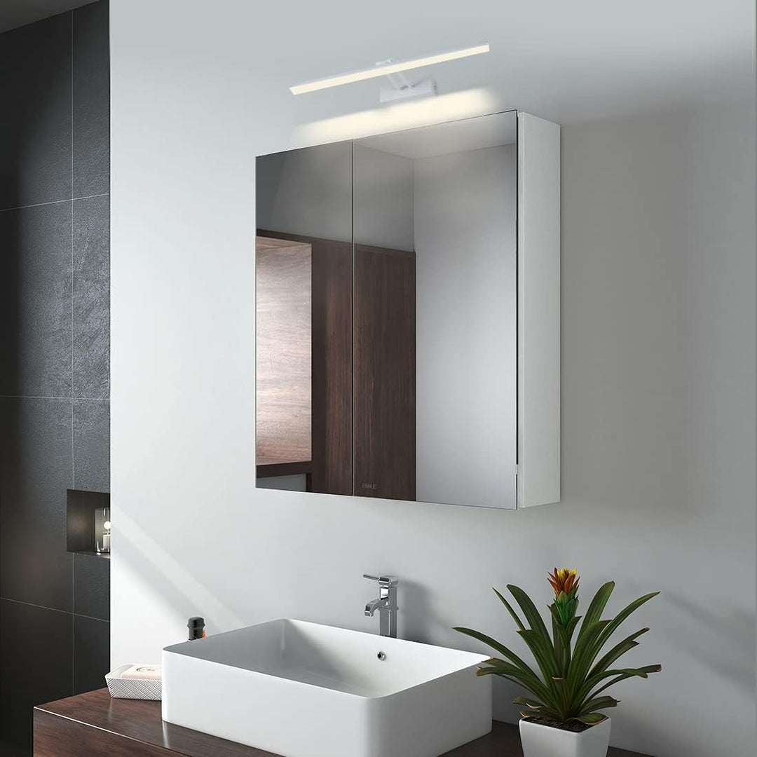 EMKE Spiegelschrank Bad mit Beleuchtung Badezimmer Spiegelschrank Spiegelschrank Bad mit Spiegelleuc