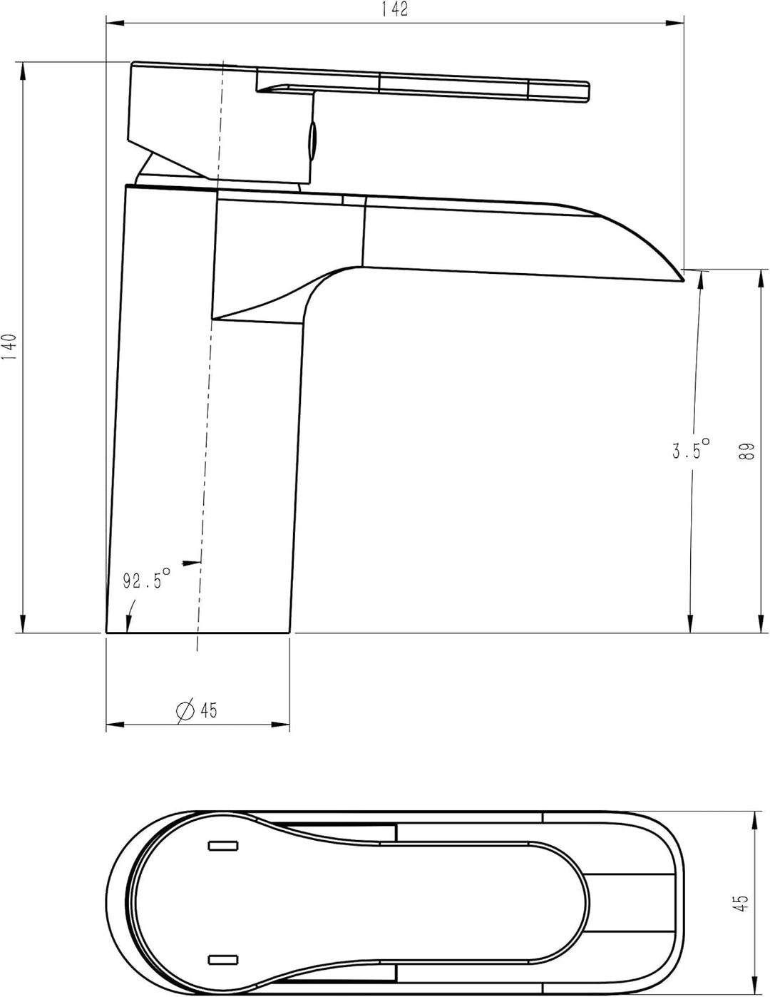 Grünblatt Badarmatur Waschtischarmatur Armatur Wasserhahn (wasserfall), wasserfall