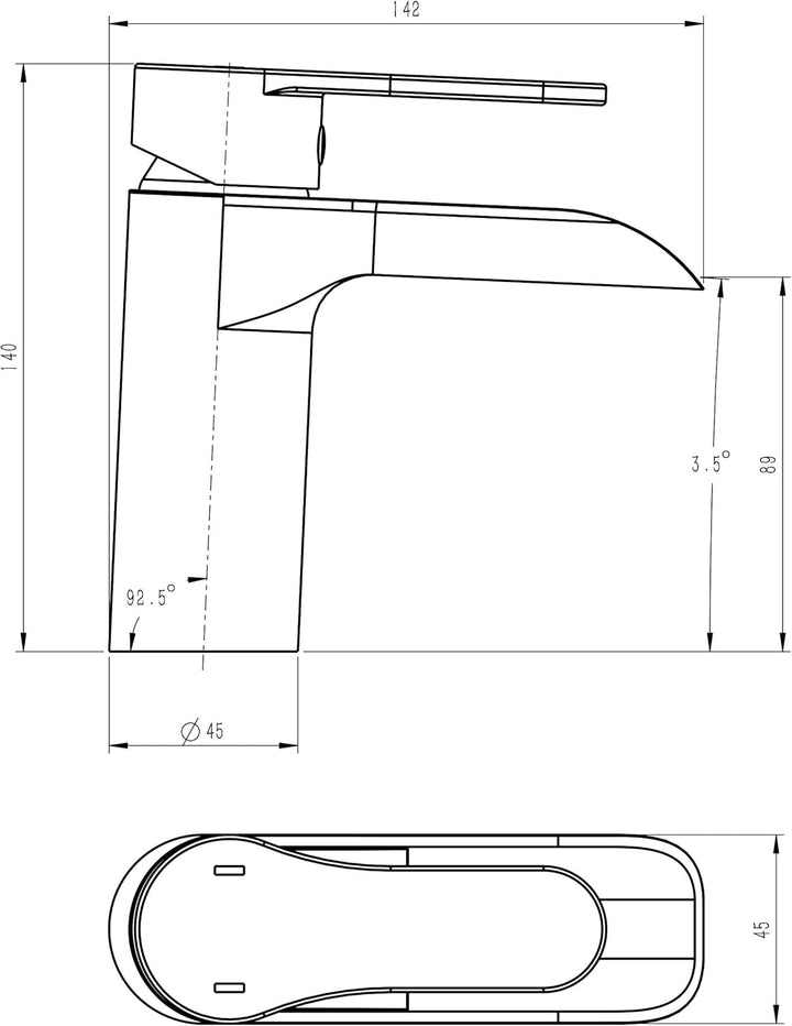 Grünblatt Badarmatur Waschtischarmatur Armatur Wasserhahn (wasserfall), wasserfall
