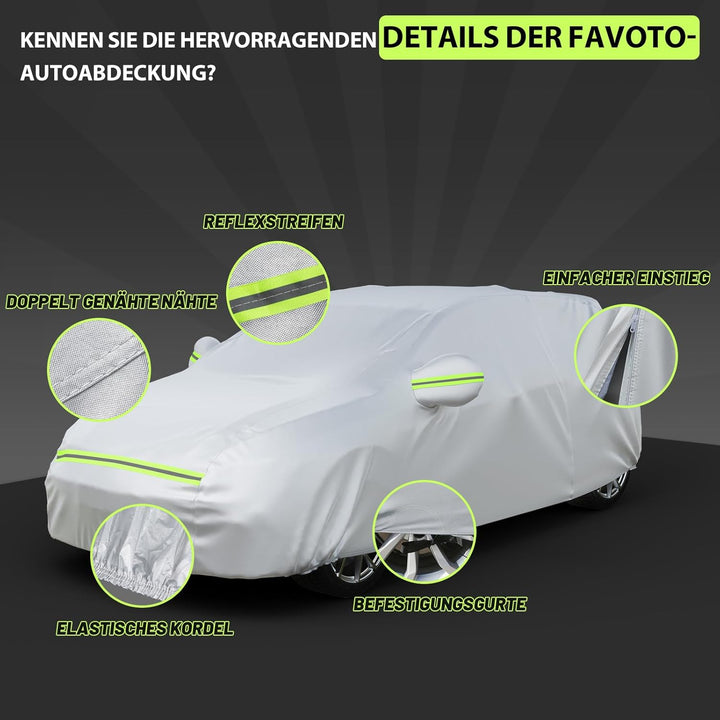 Favoto Autoabdeckung Vollgarage Auto Abdeckplane Staubdicht Wasserdicht Autohülle Autoplane Winter &