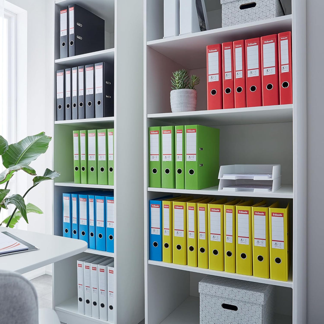 Esselte Ordner breit, DIN A4, 10er Pack, 7,5 cm Rückenbreite, Kunststoff-Ordner, Schwarz, Vivida, 81