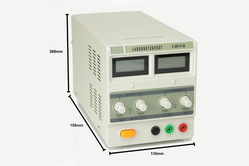 edi-tronic DC Labornetzgerät 0-30V 0-3A regelbar 2 LCDs beleuchtet Netzgerät regelbares Labornetztei