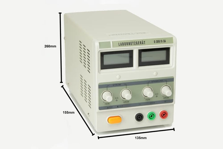 edi-tronic DC Labornetzgerät 0-30V 0-3A regelbar 2 LCDs beleuchtet Netzgerät regelbares Labornetztei