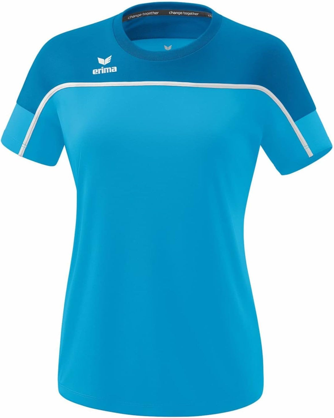 Erima Damen "CHANGE by erima" funktionelles T-Shirt 42 Curacao/Mykonos/Weiss, 42 Curacao/Mykonos/Wei